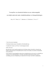 Rapport voorspellers chronische klachten